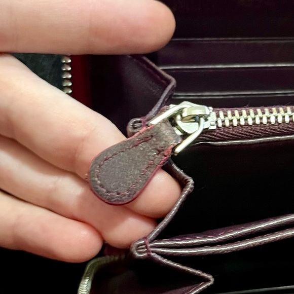 ✨Loewe✨ Vintage Nappa Leather Zip Around Long Anagram Wallet Fuchsia Purple Pink - Picture 11 of 17